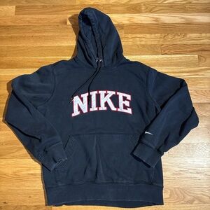 Nike Men's Black Hoodie with Red Accents